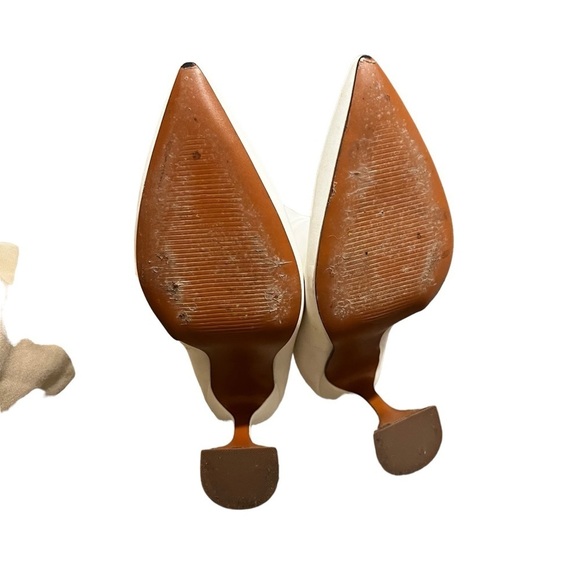 AMINA MUADDI Giorgia Leather Flared Heel Ankle Boots White 40 US Size 10 - Picture 9 of 16